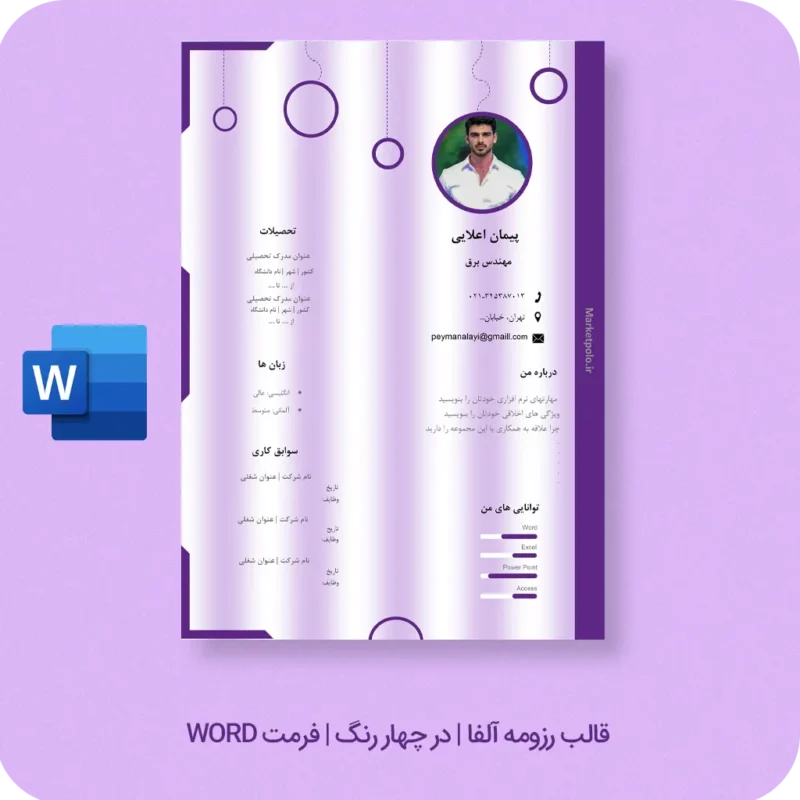 قالب رزومه آلفا | در 4 رنگ - Image 2