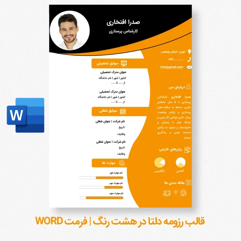 نمونه رزومه آماده با طراحی کلاسیک