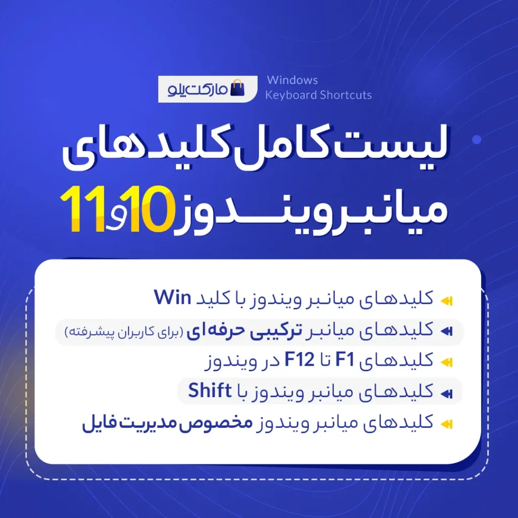 دانلود کلیدهای میانبر ویندوز PDF قابل چاپ